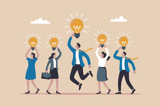 Business team embracing new ideas and achieving success through collaborative innovation