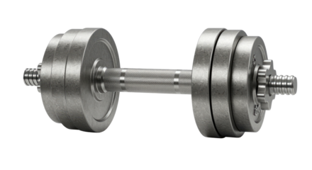 Dumbbell weightlifting equipment isolated on transparent background