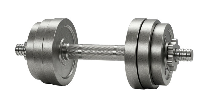Dumbbell weightlifting equipment isolated on transparent background