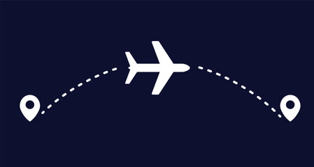 Air travel path illustration vector.