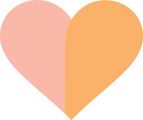 Abstract Geometric Heart Shape with Dual Tone Pastel Colors