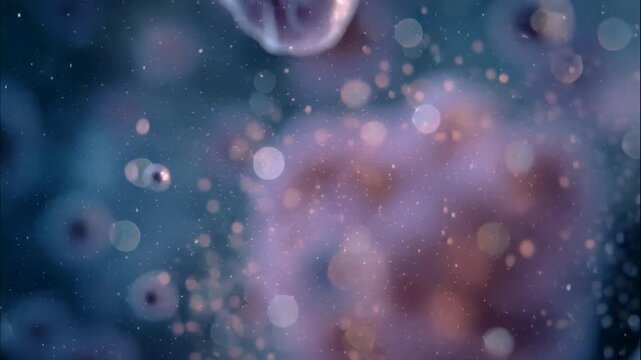 Detailed macro view of pathogens and microorganisms for scientific research and health