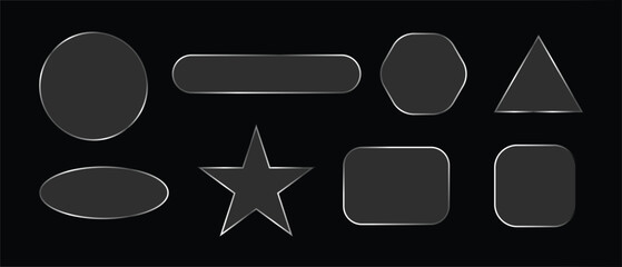  glass elements with liquid morphism effect for ui design and modern interfaces.