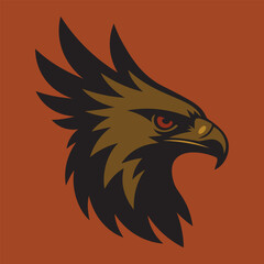 Obraz premium Eagle head logo vector illustration fierce hawk bird emblem mascot silhouette for branding design identity creative arts