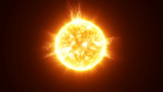 Glowing solar explosion showcasing dynamic energy patterns across luminous surface
