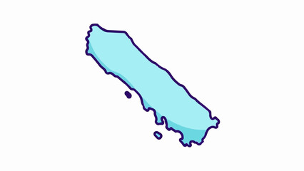 Simple cartoonish blue island shape with a darker outline