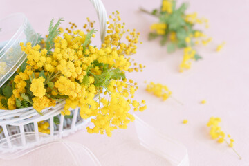 ミモザのフラワーバスケット