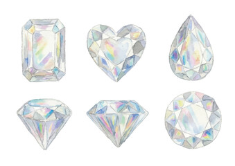 Watercolor-style diamond illustration