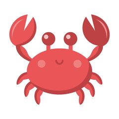 Vector illustration of a cute red crab