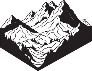 Mountain range landscape illustration