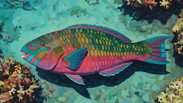 Vibrant Fish Swimming Near Coral Reef in Clear Waters