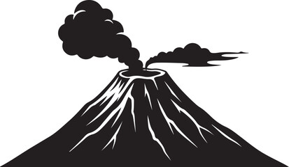 Volcano erupting with smoke and ash