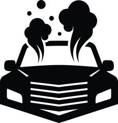 Frustrated driver surrounded by stress and anxiety while driving a car