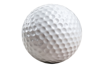 Golf ball placed on a flat surface showcasing its dimples and smooth finish