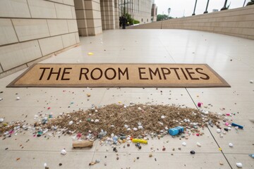 Debris Scattered Before 'The Room Empties' Mat