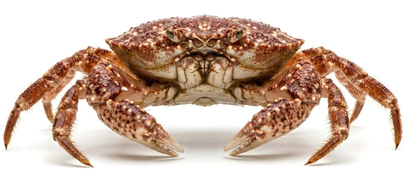 Brown Crab (Cancer pagurus) Isolated on White Background.