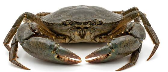 Green Mud Crab (Scylla serrata) Isolated on White Background.