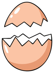 Obraz premium Cracked Easter Eggshell Illustration for Spring and Celebration Themes