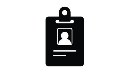 Black id card with a person s face in a silhouette