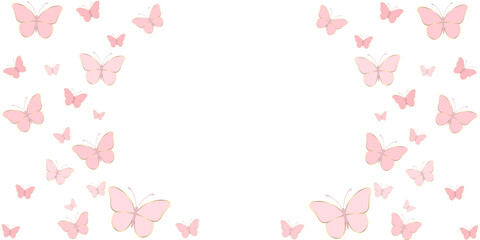 Butterflies in flight vector paper style illustration