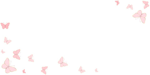 Butterflies in flight vector paper style illustration