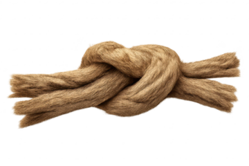 Detailed rope knot with a transparent background for digital design.