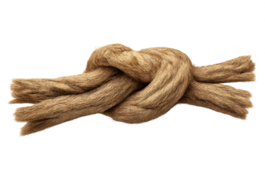 Detailed rope knot with a transparent background for digital design. - Powered by Adobe