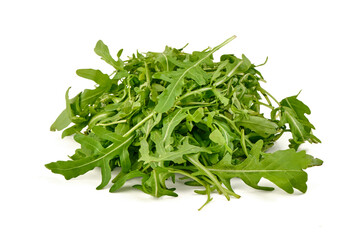 Fresh Arugula bunch, isolated on white background