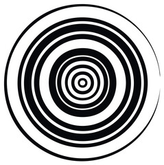 Fototapeta premium Concentric circles create a visual focal point, with a bullseye appearance and optical illusion effect through line contrast.