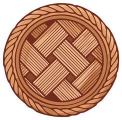 Round wicker basket illustration