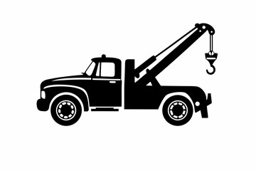 Naklejka premium tow truck silhouette illustration for vehicle and transportation design