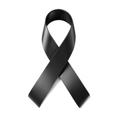 Black ribbon on white background