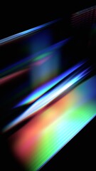 Abstract iridescent background design, colorful reflections on glass, vertical orientation, 3d render
