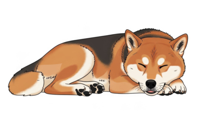 Relaxed shiba inu resting