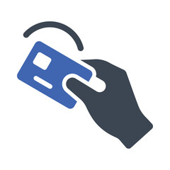 Hand holding a credit card icon