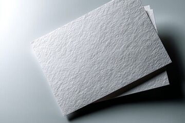 Stack of textured white paper cards creating a minimalist mockup for branding or design