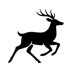Fototapeta premium Majestic Stag Silhouette Running Wildly, Symbol of Nature and Freedom