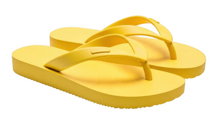 Bright yellow flip flops