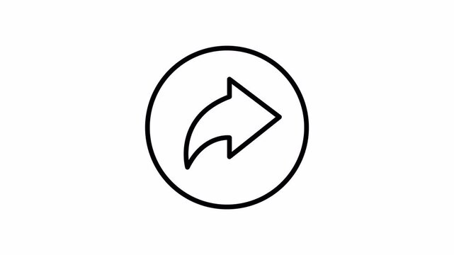 Share Icon in circle Animation Seamless Loop 4K Transparent Background