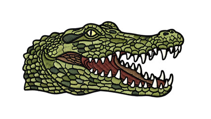 Fototapeta premium Menacing Crocodile Head with Sharp Teeth