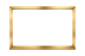Golden frame displaying a classic rectangle shape with a metallic finish. Ready to overlay on any background