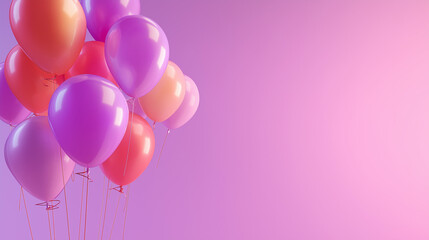 Colourful Birthday Balloons With Confetti Celebration Theme