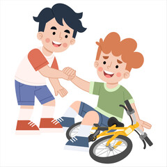 IIllustration of Boy Helping Friend