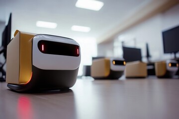 Robots in an office environment efficiently performing tasks during work hours