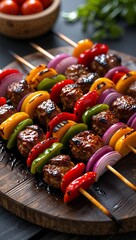 shish kebab on skewer