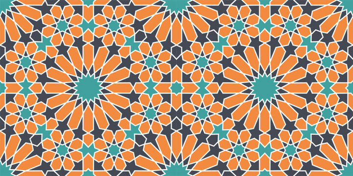 Moroccan Geometric Tile Pattern Seamless Islamic Mosaic Background