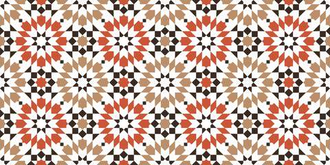 Moroccan Geometric Tile Pattern Seamless Islamic Mosaic Background