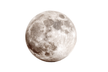 Full moon displays surface details against a plain background in this clear view