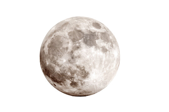 Full moon displays surface details against a plain background in this clear view