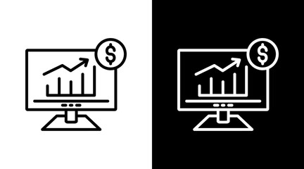 Finance White Icon Set Vector 